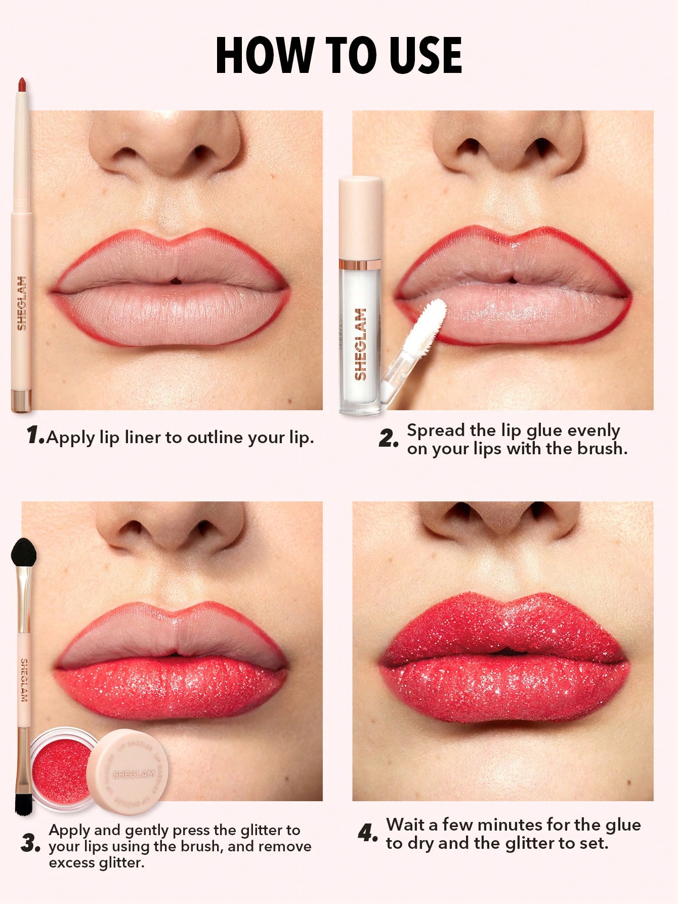 Sheglam Lip Dazzler Glitter Kit-Debutante - Image 3